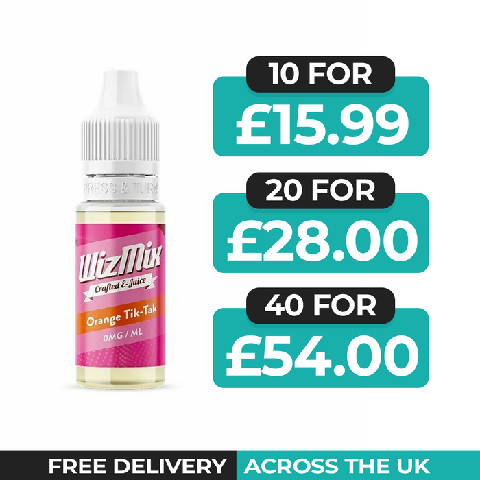 Wizmix Orange Tik-Tak 10ml E-Liquid - Pack of 10, 20 & 40