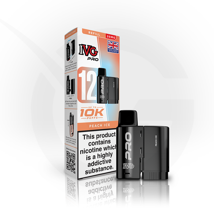 Peach Ice Prefilled Pods By IVG Pro + Refill Containers