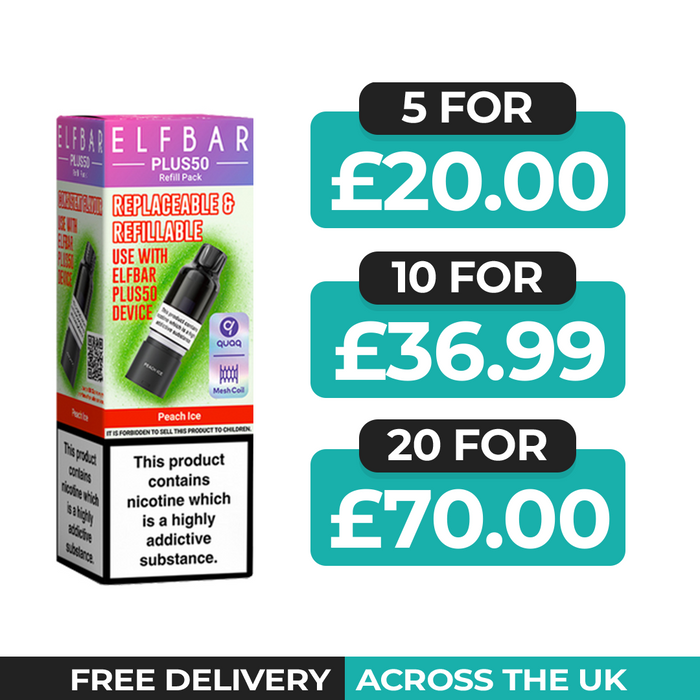 Elf Bar Plus 50 Peach Ice Refill Pods