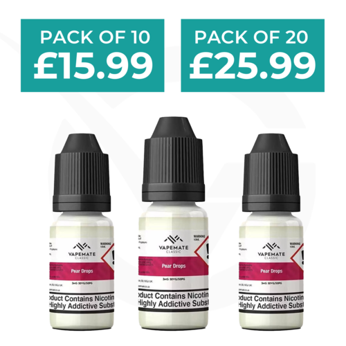 Pear Drops 10ml 50/50 E-Liquid By Vapemate - Pack of 10 & 20
