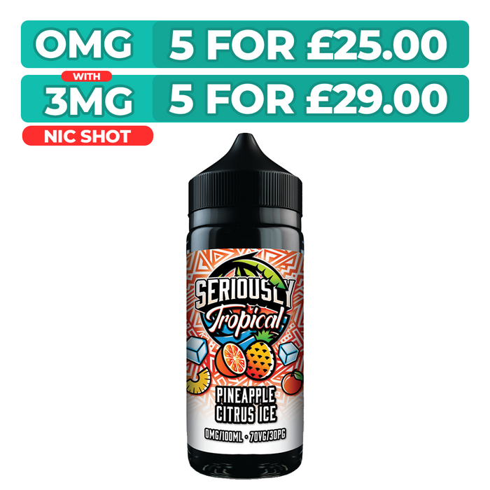Seriously Tropical Pineapple Citrus Ice 100ml Shortfill E-Liquid