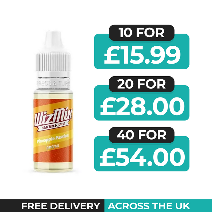 Wizmix Pineapple Passion 10ml E-Liquid - Pack of 10, 20 & 40