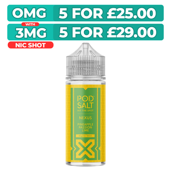 Pineapple Passion Lime 100ml Shortfill E-Liquid By Pod Salt Nexus