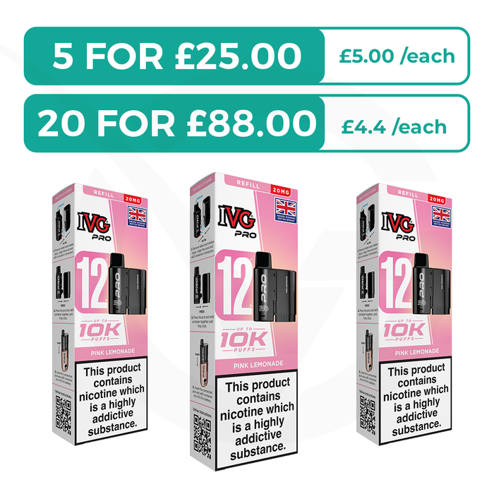 Pink Lemonade Prefilled Pods By IVG Pro + Refill Containers