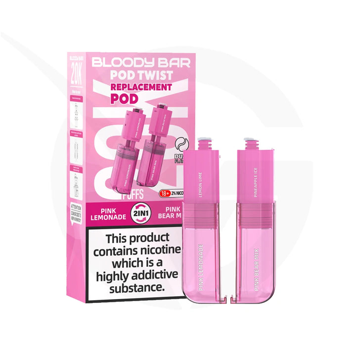 Pink Lemonade & Pink Bear Mix Bloody Bar Ultra Twist 20K Refill Pack