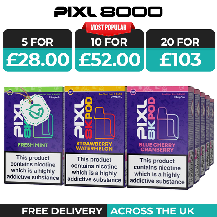 Pixl 8000 Refill Pods Box of 5 and 10