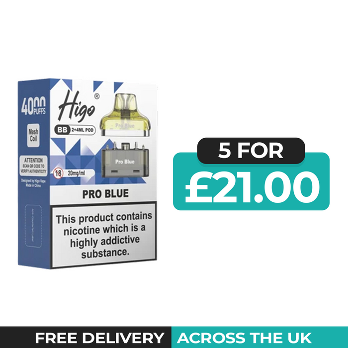 Higo BB 4000 Pro Blue Refill Pods