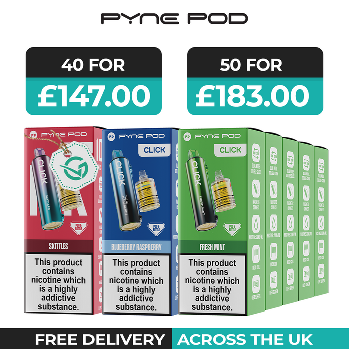 Pyne Pod Click 10k Refill Pods Box of 5 & 10