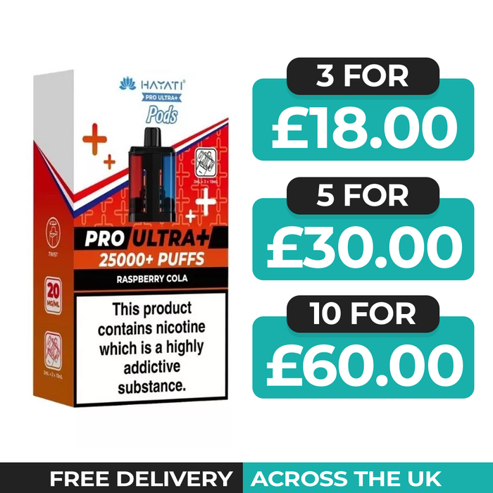 Hayati Pro Ultra Plus 25000 Raspberry Cola Refill Pods