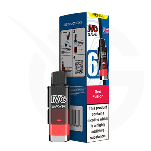 Red Fusion Prefilled Pods by IVG SAVR + Refill Containers