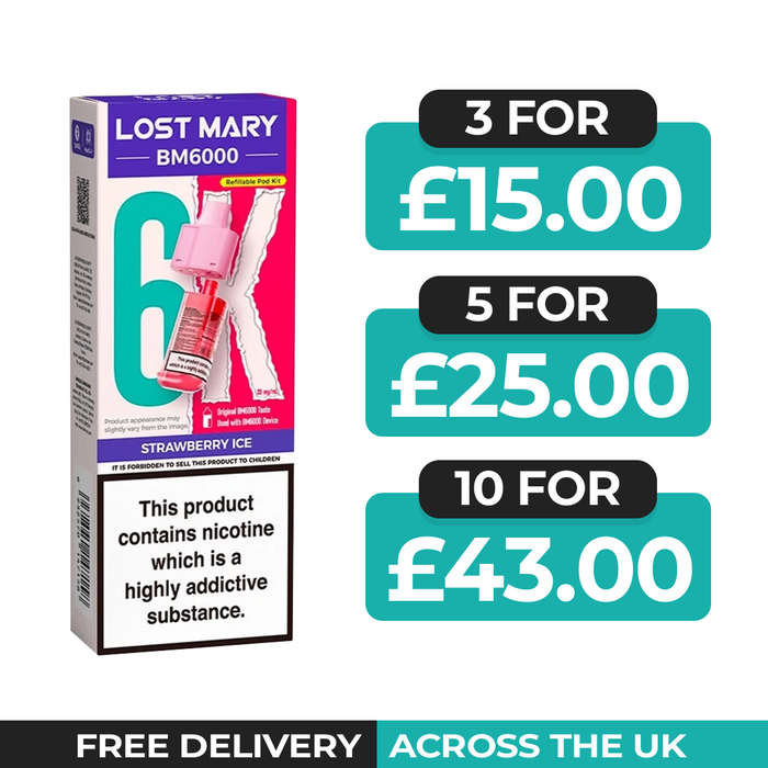 Lost Mary BM6000 Strawberry Ice Prefilled Refill Pods