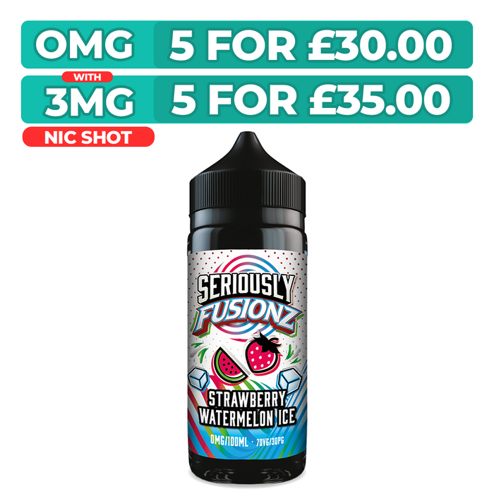 Seriously Fusionz Strawberry Watermelon Ice 100ml Shortfill E-Liquid