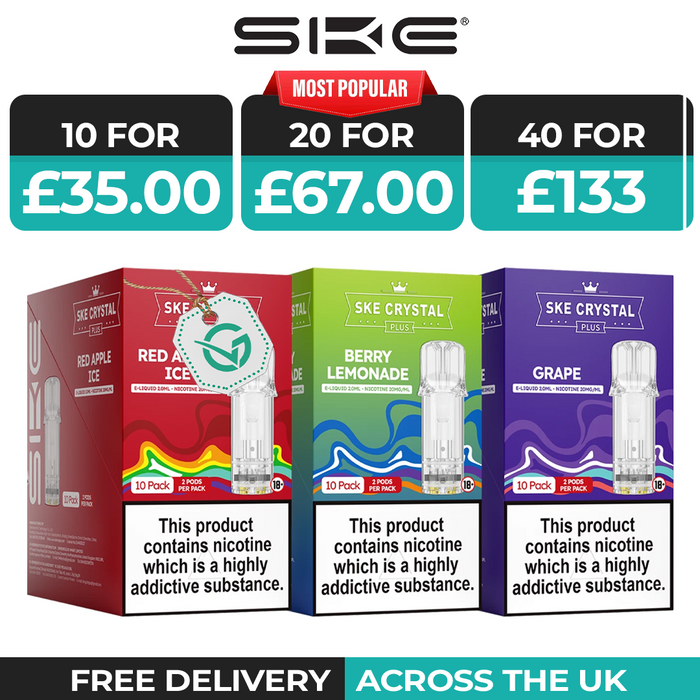 SKE Crystal Plus Pods Box of 10 & 20