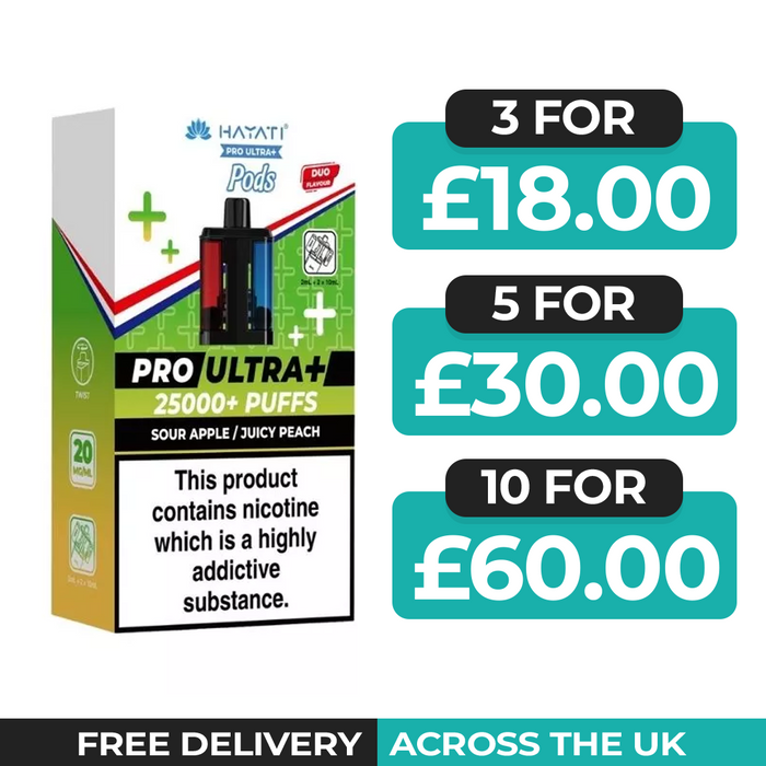 Hayati Pro Ultra Plus 25000 Sour Apple & Juicy Peach Refill Pods