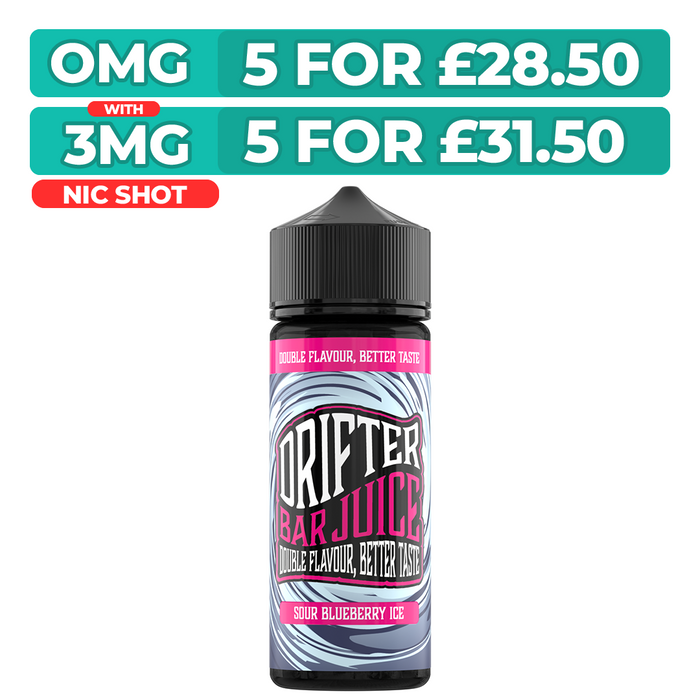 Drifter Bar Juice Sour Blueberry Ice 100ml Shortfill E-Liquid