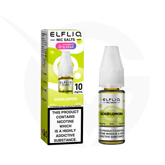 Sour Lemon 10ml Elfliq Nic Salt E-Liquid By Elf Bar