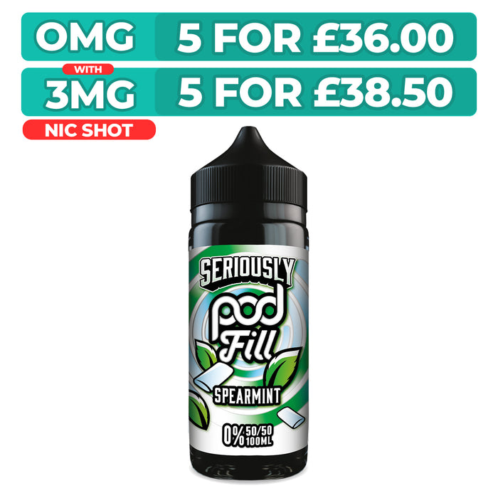 Doozy Seriously Pod Fill Spearmint 100ml Shortfill E-Liquid