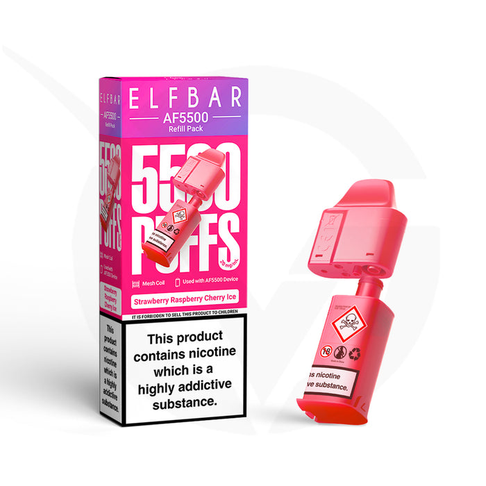 Strawberry Raspberry Cherry Ice Elf Bar AF5500 Refill Pods