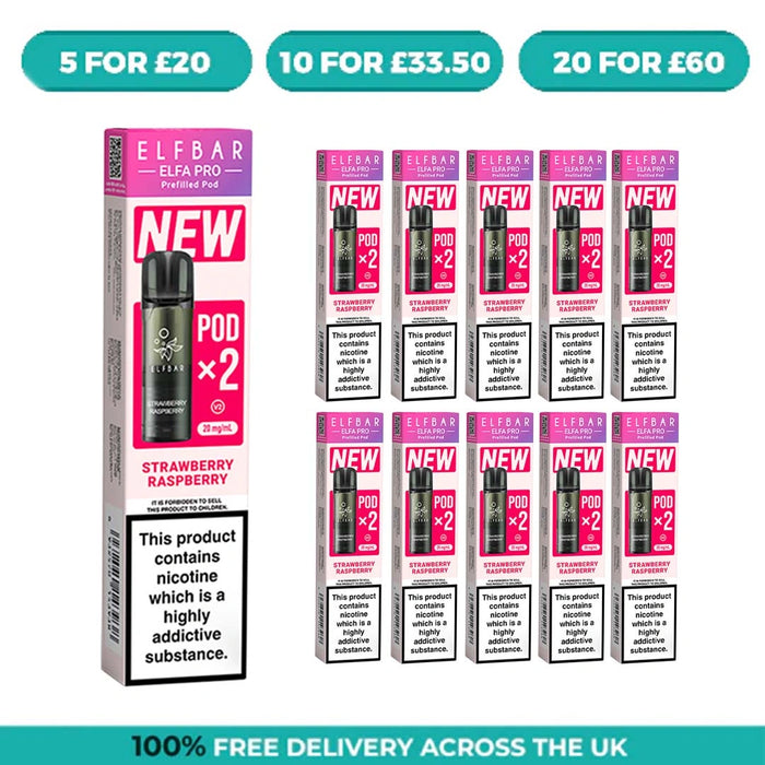 Strawberry Raspberry Elfa Pro Prefilled Pods by Elf Bar