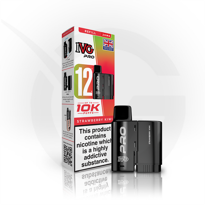 Strawberry Kiwi Prefilled Pods By IVG Pro + Refill Containers