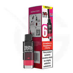 Strawberry Raspberry Cherry Prefilled Pods By IVG SAVR + Refill Containers