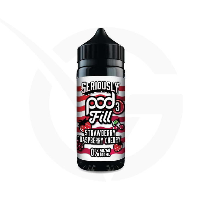 Strawberry Raspberry Cherry 100ml Shortfill E-liquid by Seriously Pod Fill 3