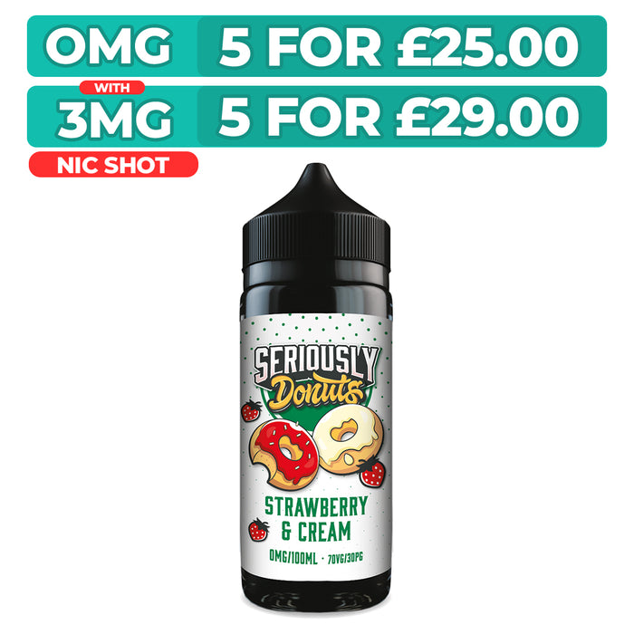 Seriously Donuts Strawberry And Cream 100ml Shortfill E-Liquid