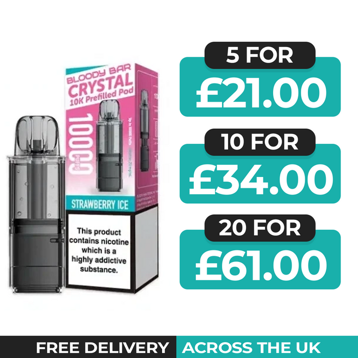 Bloody Bar Crystal 10k Strawberry Ice Refill Pods