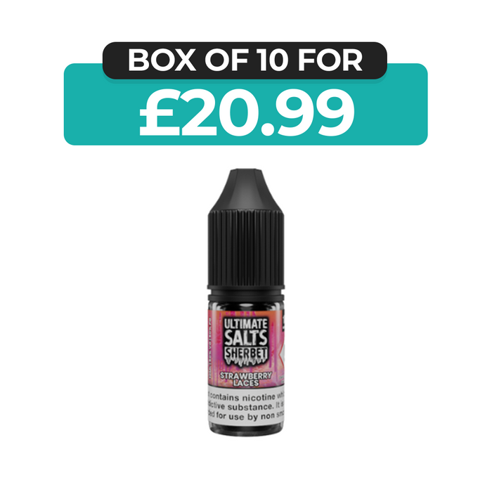Strawberry Laces Sherbet 10ml Nic Salt E-Liquid by Ultimate Juice