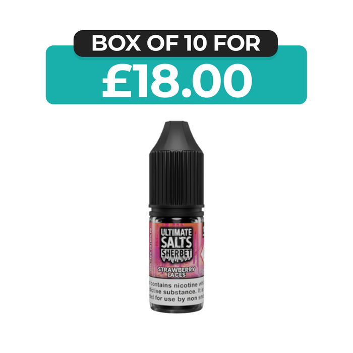 Strawberry Laces Sherbet 10ml Nic Salt E-Liquid by Ultimate Juice