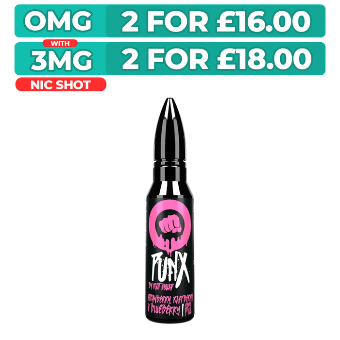 Strawberry Raspberry & Blueberry 50ml Shortfill E-Liquid by Riot Squad