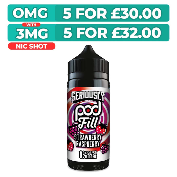 Doozy Seriously Pod Fill Strawberry Raspberry 100ml Shortfill E-Liquid