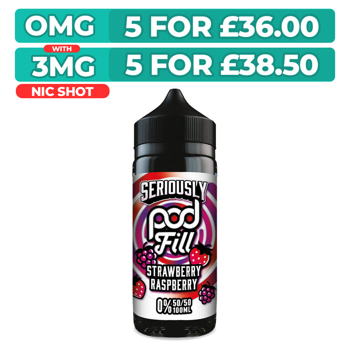 Doozy Seriously Pod Fill Strawberry Raspberry 100ml Shortfill E-Liquid
