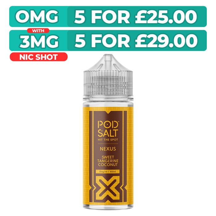 Sweet Tangerine Coconut 100ml Shortfill E-Liquid By Pod Salt Nexus