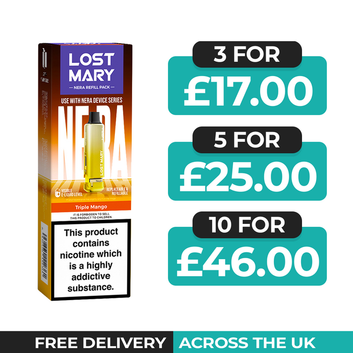 Triple Mango Prefilled Pods by Lost Mary Nera15k + Refill Container