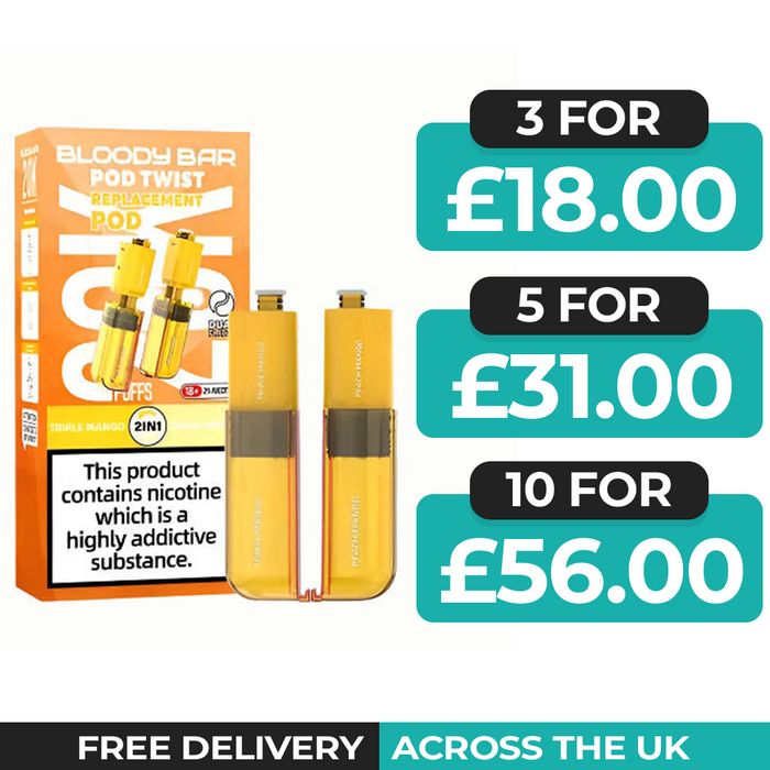 Bloody Bar Ultra Twist 20k Triple Mango & Fizzy Cherry Refill Pods