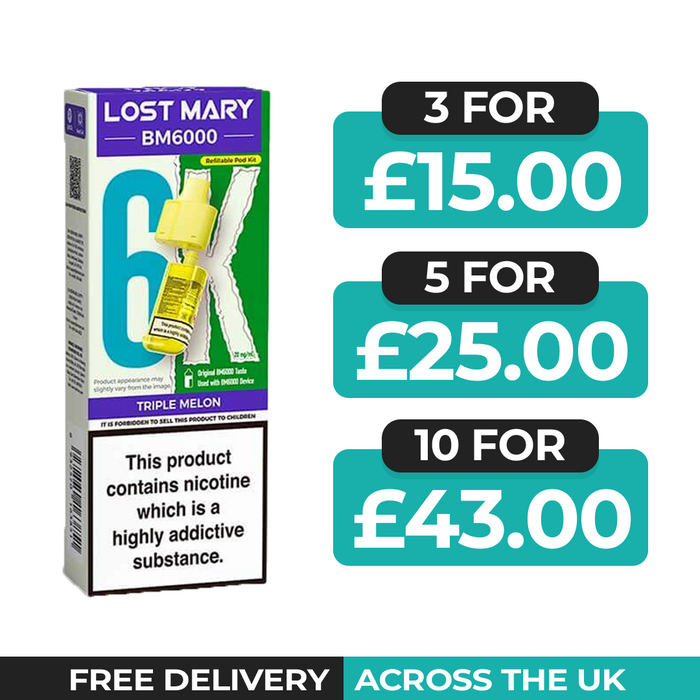 Lost Mary BM6000 Triple Melon Prefilled Refill Pods