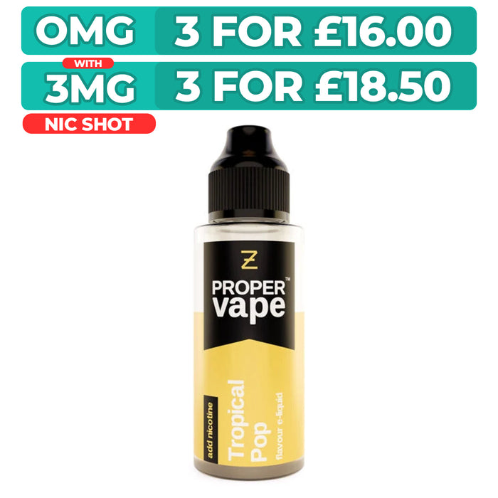 Tropical Pop 100ml Shortfill E-Liquid by Proper Vape