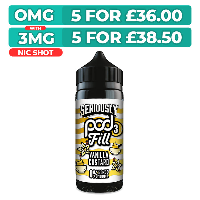 Doozy Seriously Pod Fill 3 Vanilla Custard 100ml Shortfill E-Liquid