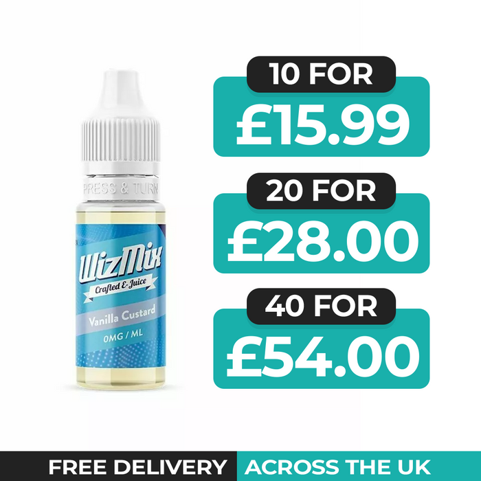 Wizmix Vanilla Custard 10ml E-Liquid - Pack of 10, 20 & 40