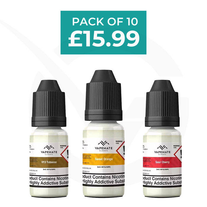 10 x Vapemate Classic 10ml E Liquid - Pack Of 10