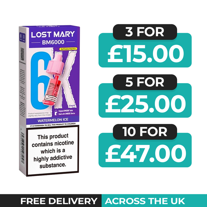 Lost Mary BM6000 Watermelon Ice Prefilled Refill Pods