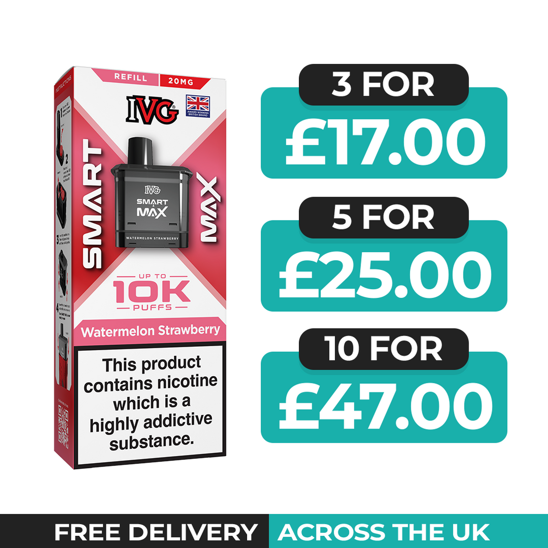 IVG Smart Max Watermelon Strawberry Pods | 5 for £25 | Free Delivery