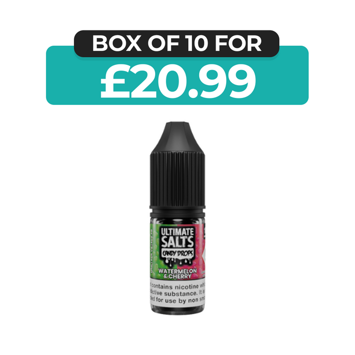 Watermelon & Cherry Candy Drops 10ml Nic Salt E-Liquid by  Ultimate Juice