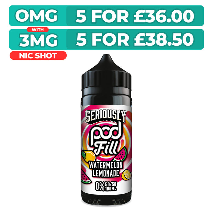 Doozy Seriously Pod Fill Watermelon Lemonade 100ml Shortfill E-Liquid