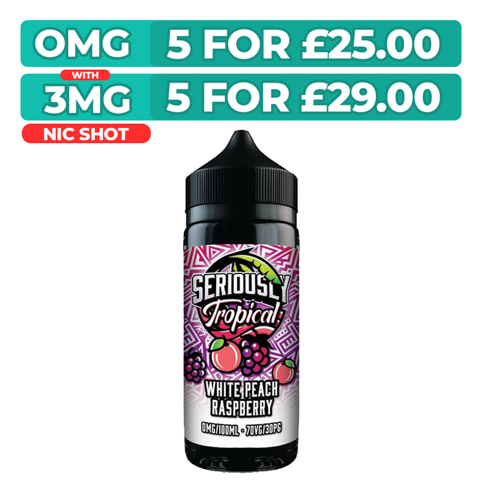 Seriously Tropical White Peach Raspberry 100ml Shortfill E-Liquid