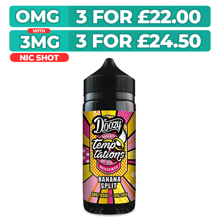 Banana Split 100ml Shortfill E-Liquid By Doozy Temptations