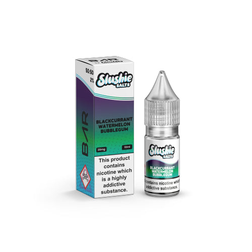 Blackcurrant Watermelon Bubblegum 10ml Nic Salt E-Liquid By Slushie Bar Salts