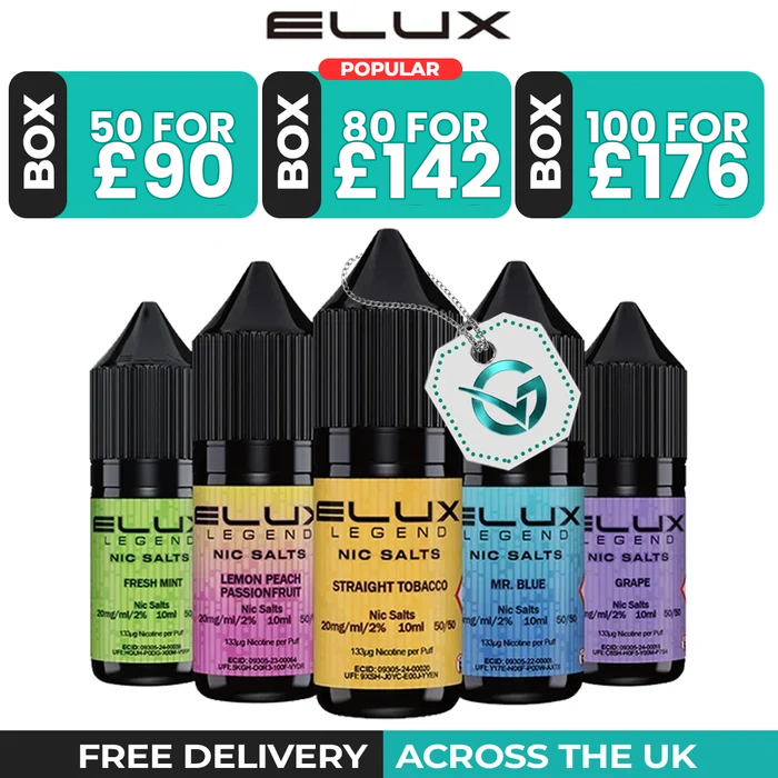 Elux Legend Nic Salts Box of 10, 20 & 40