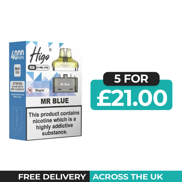 Higo BB 4000 Mr Blue Refill Pods